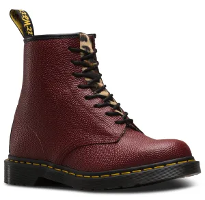 1460 Stussy Cherry Red Leo Pebble Italian Hair On Leather Lace Up Boots