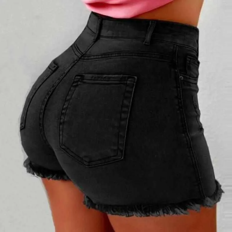 3pcs Ladies Jean Denim Short High Waist Tassel Summer Short Jeans