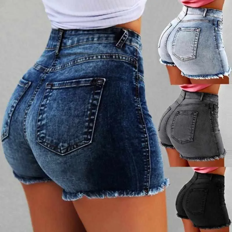 3pcs Ladies Jean Denim Short High Waist Tassel Summer Short Jeans