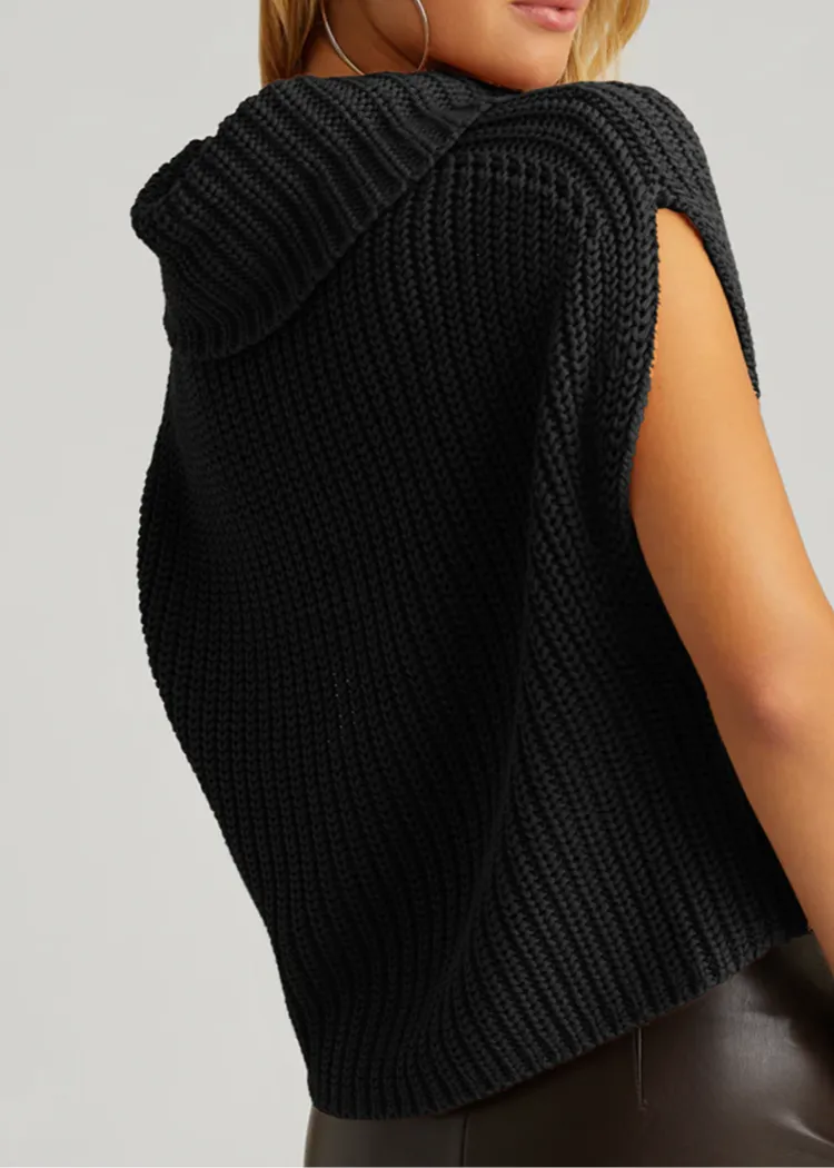 525 Cate Sleeveless Turtleneck Sweater - Black- ***FINAL SALE***