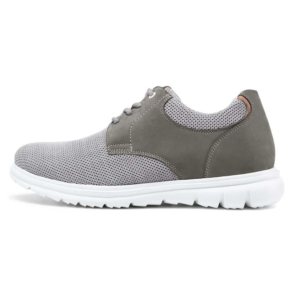 7CM / 2.76 Inches CMR CHAMARIPA Men's Elevator Shoes Grey Knit Casual Shoes For Short Men That Make You