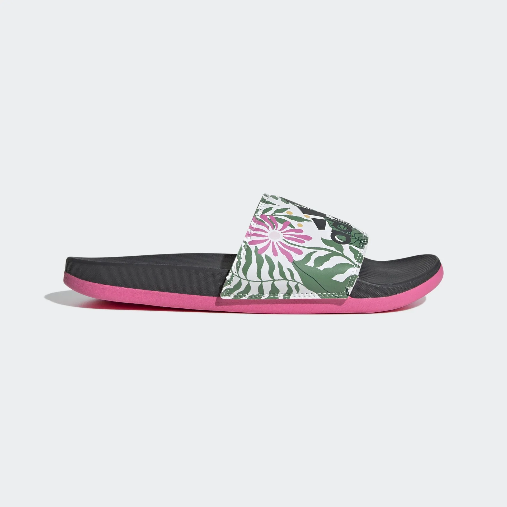 ADILETTE COMFORT SLIDES - Carbon / Off White / Lucid Pink