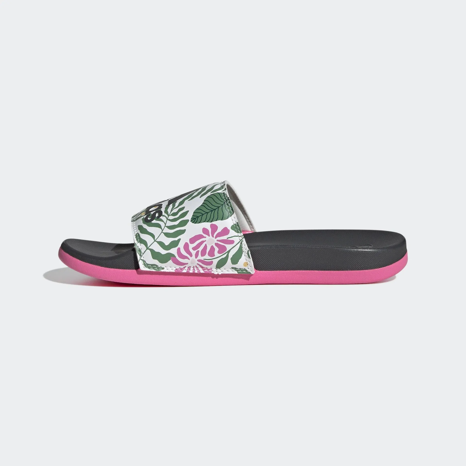 ADILETTE COMFORT SLIDES - Carbon / Off White / Lucid Pink