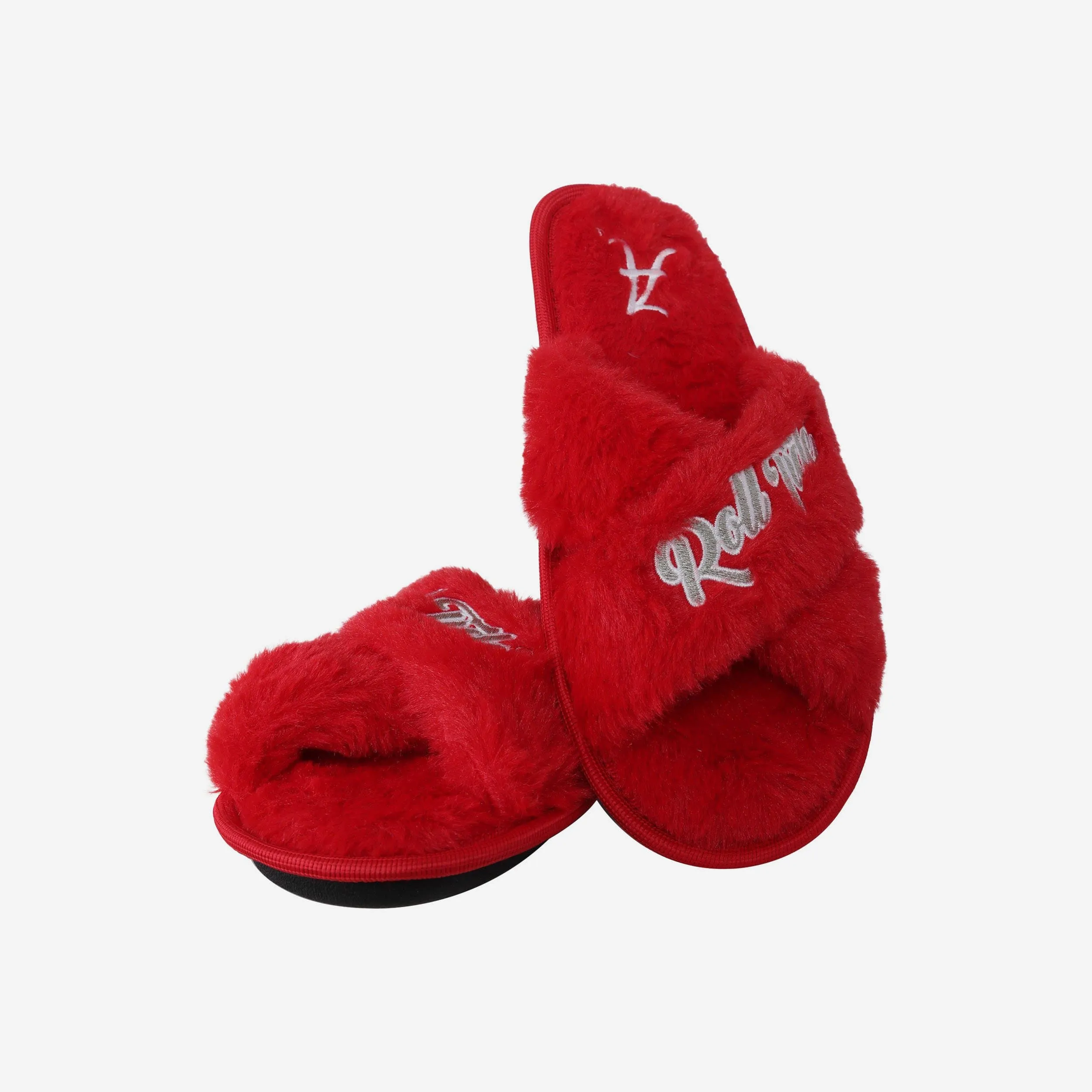 Alabama Crimson Tide Womens Script Wordmark Fur Cross Slide