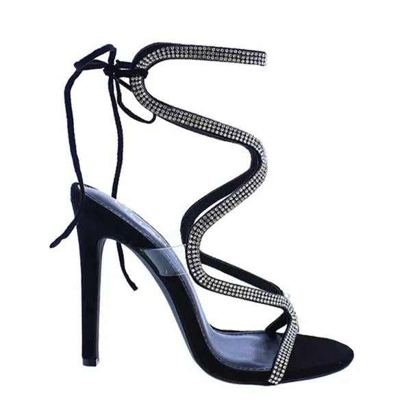 Amozae- Ribbon Drill High Heel Sandals