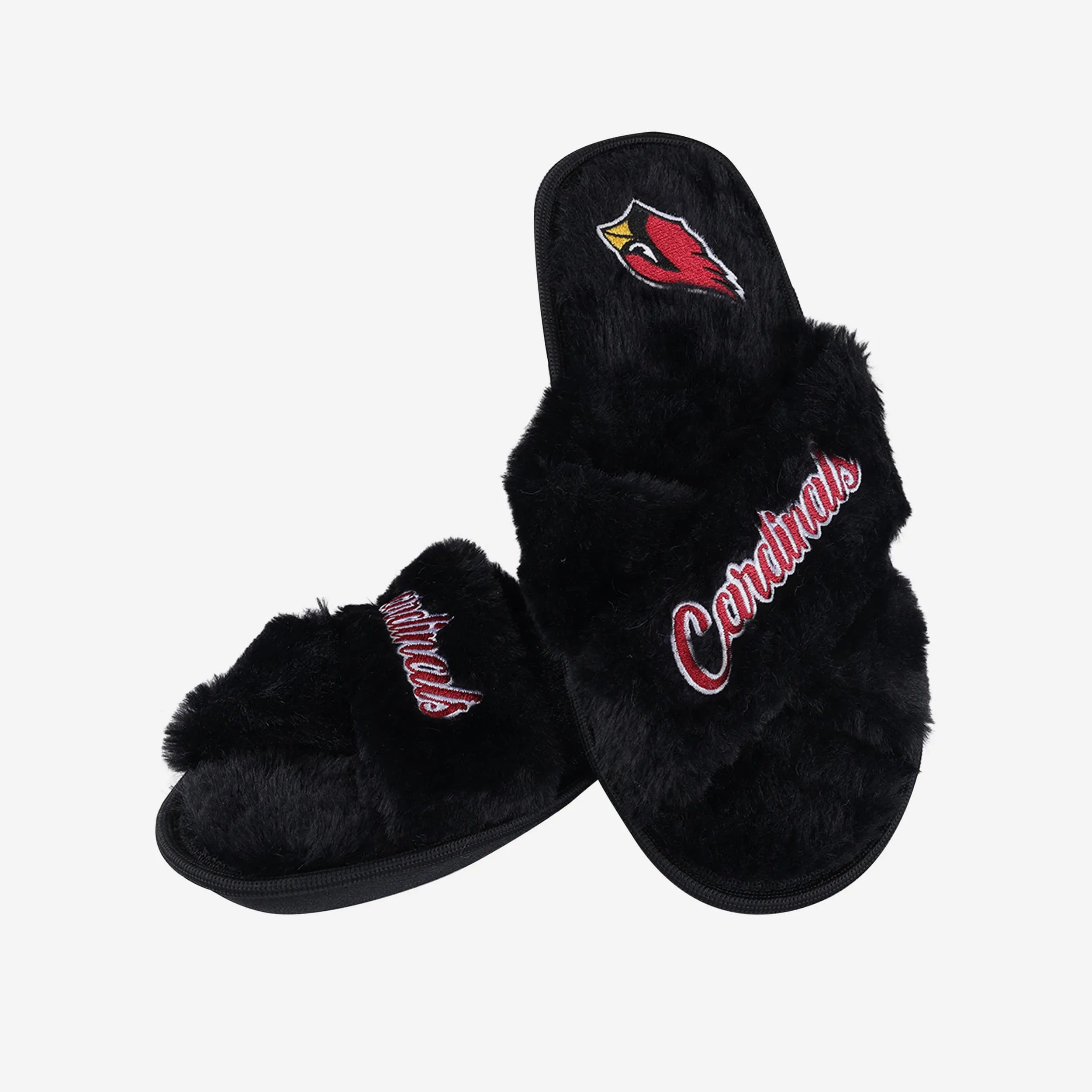 Arizona Cardinals Womens Script Wordmark Fur Cross Slide