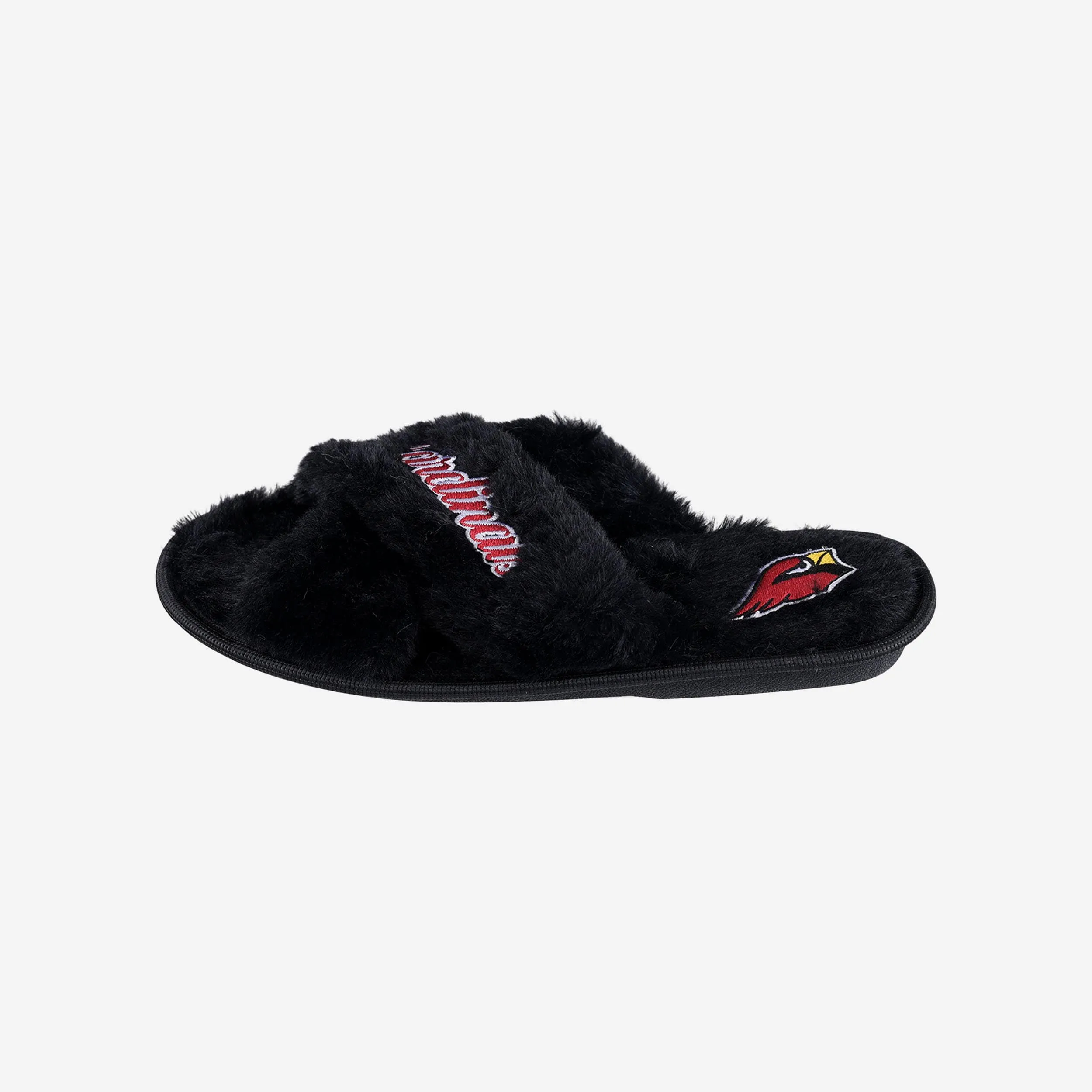 Arizona Cardinals Womens Script Wordmark Fur Cross Slide