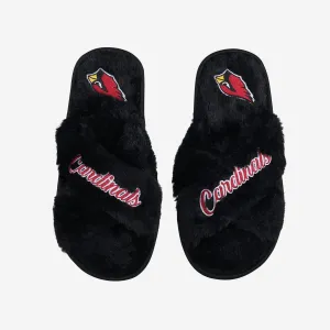 Arizona Cardinals Womens Script Wordmark Fur Cross Slide