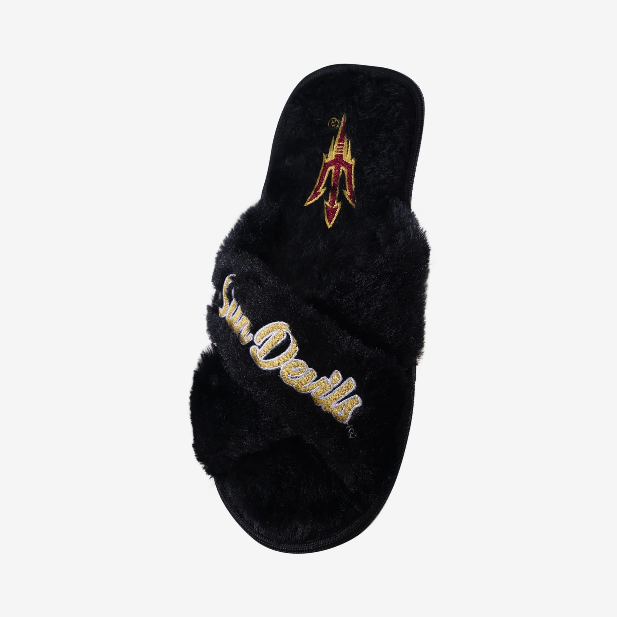 Arizona State Sun Devils Womens Script Wordmark Fur Cross Slide