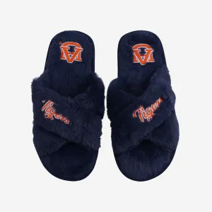 Auburn Tigers Womens Script Wordmark Fur Cross Slide