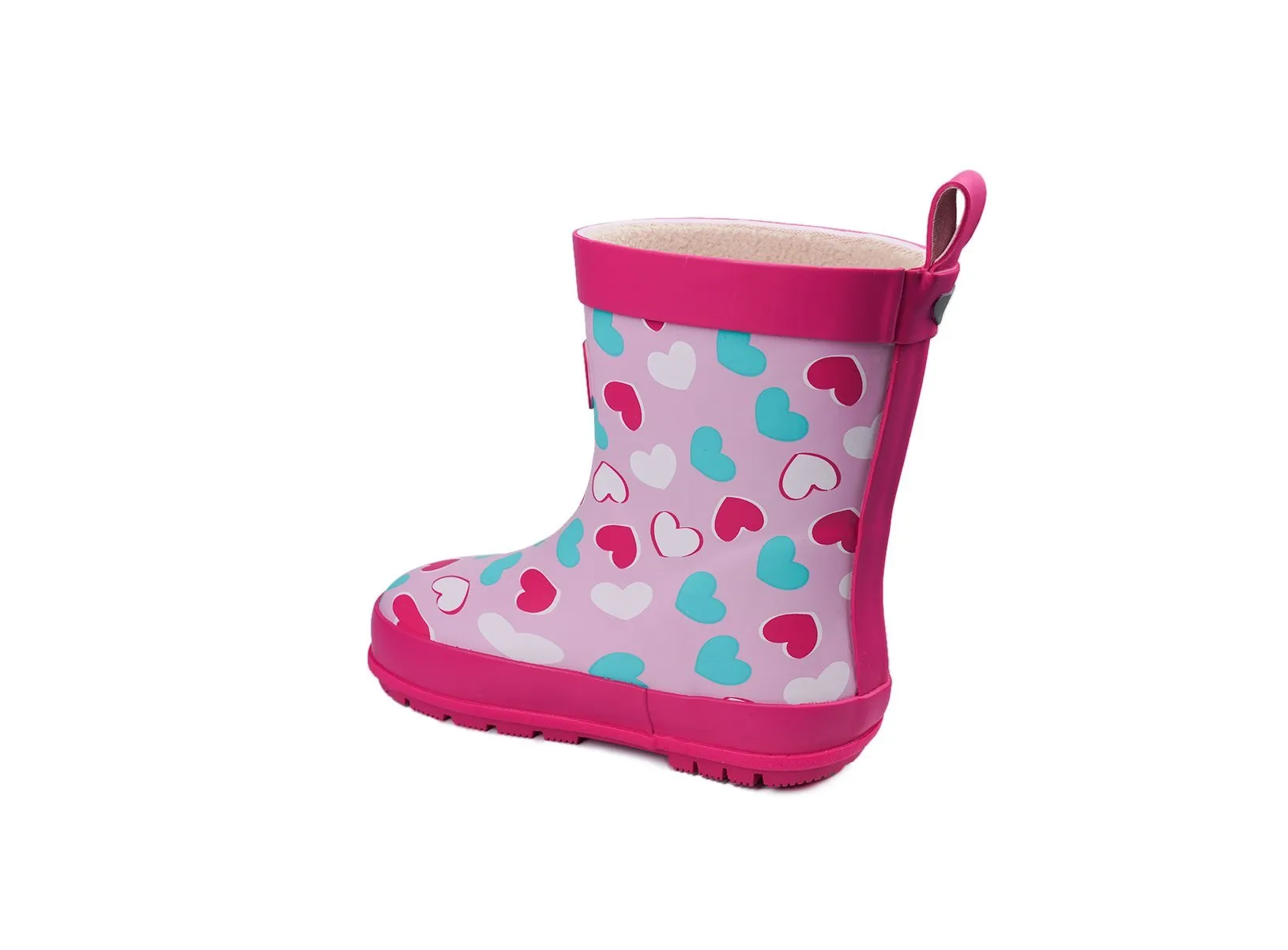 BELLE - Girls' Pink Love Heart Printed Rain Boots