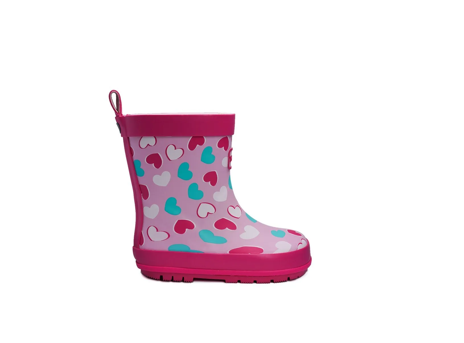 BELLE - Girls' Pink Love Heart Printed Rain Boots