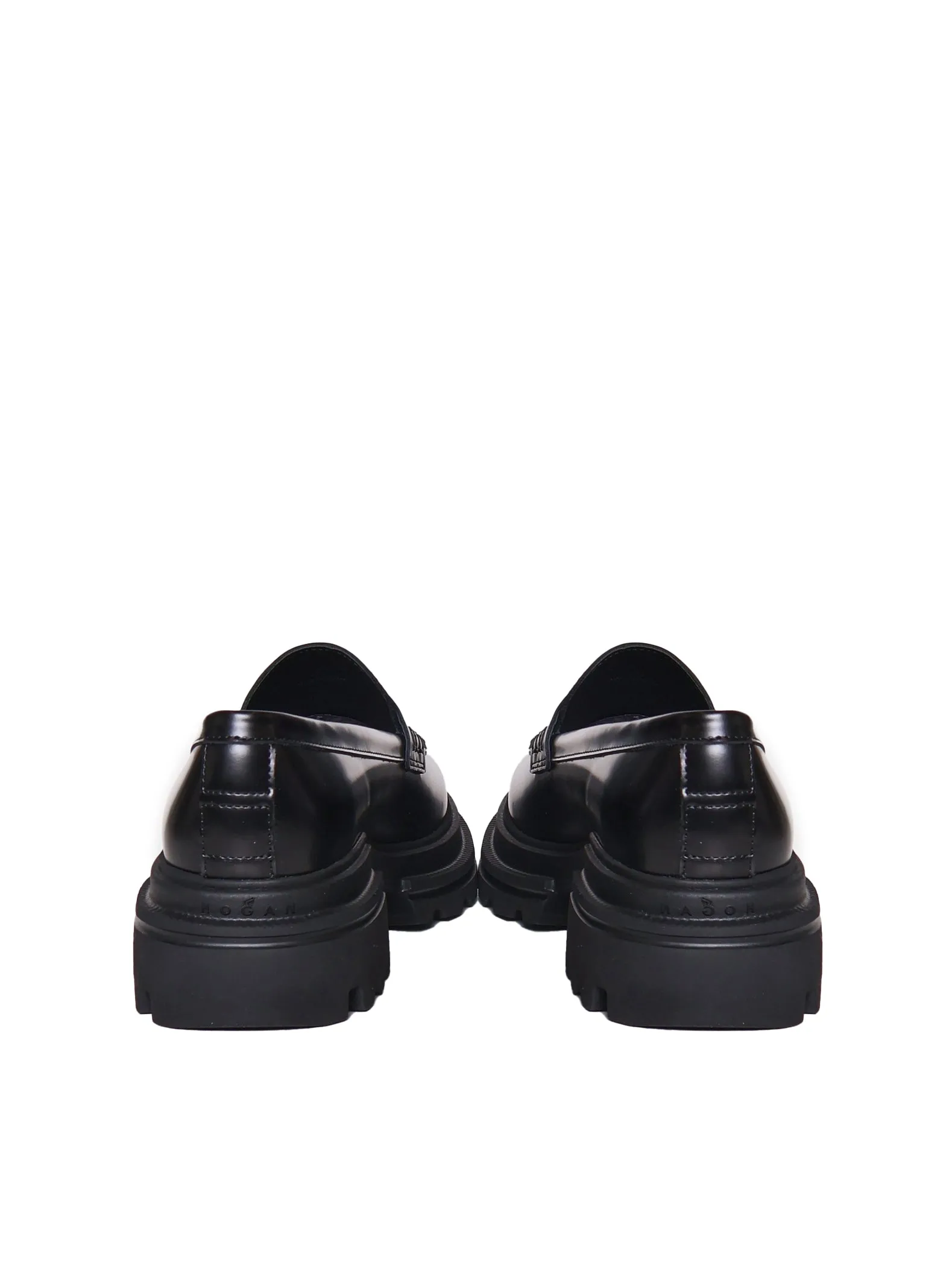 Black Leather Penny Loafers