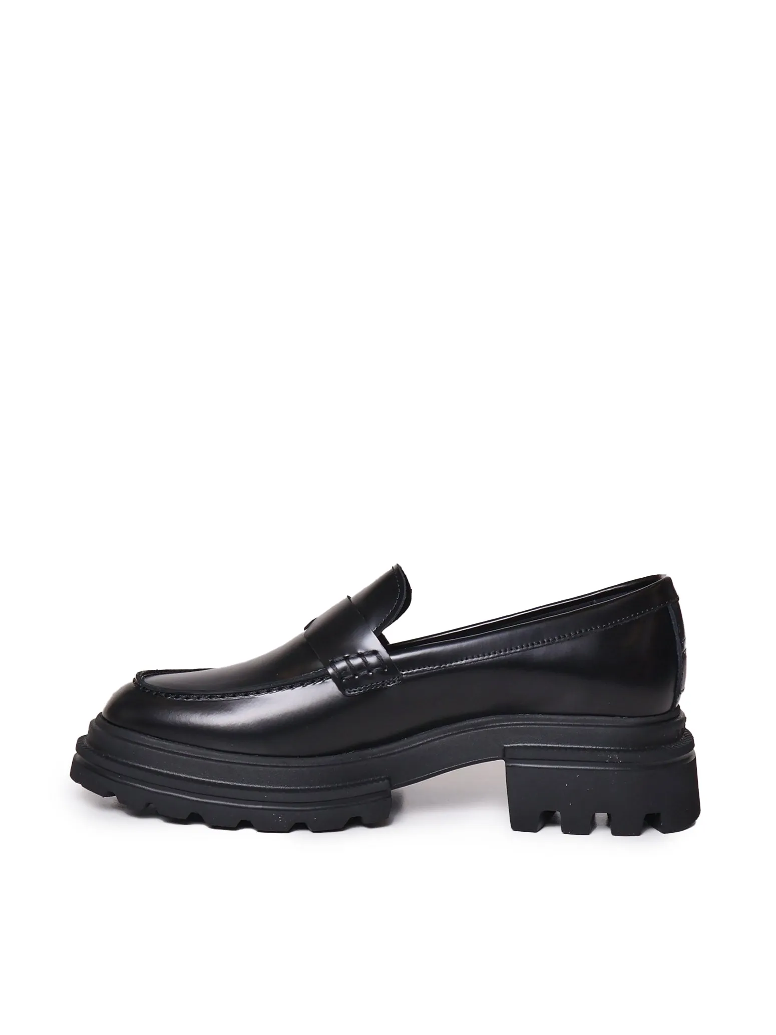 Black Leather Penny Loafers