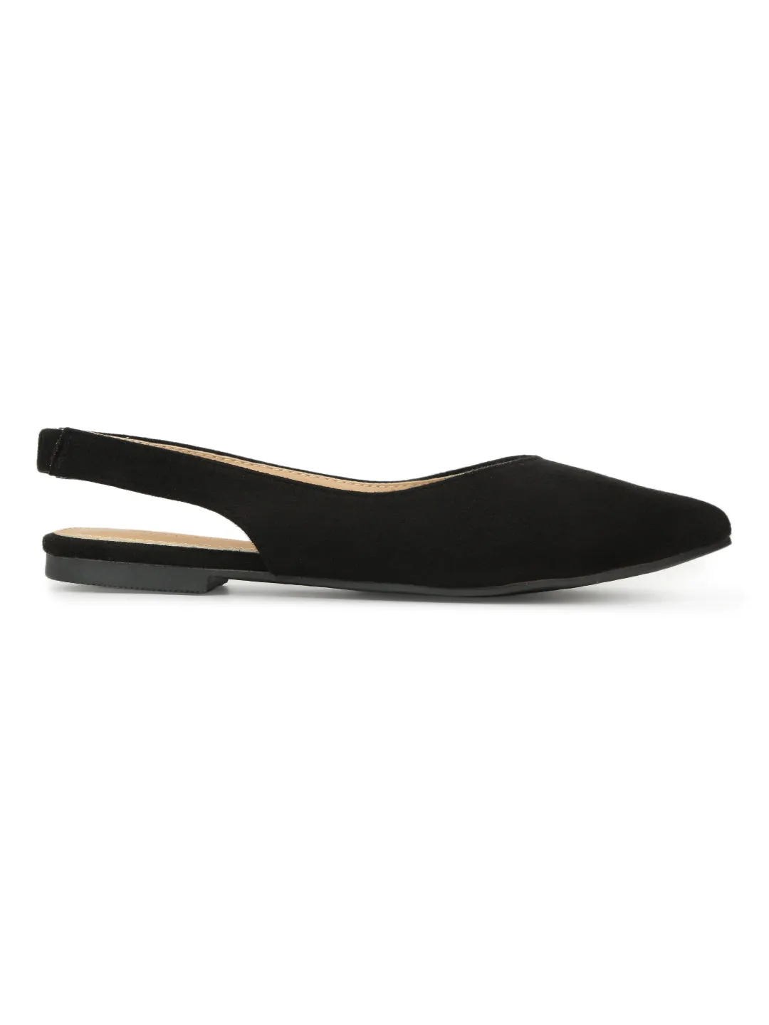 Black Micro Back Strap Slip-On Flats