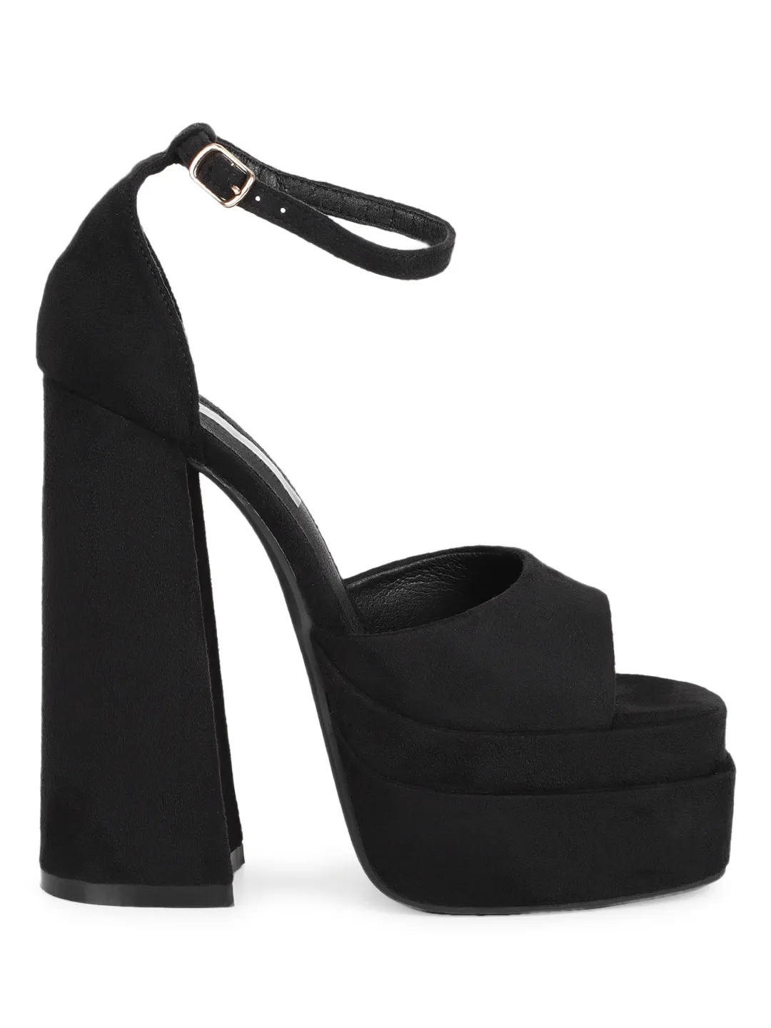 Black Micro Strappy Block Sandals (TC-GOWN2-BLKMIC)