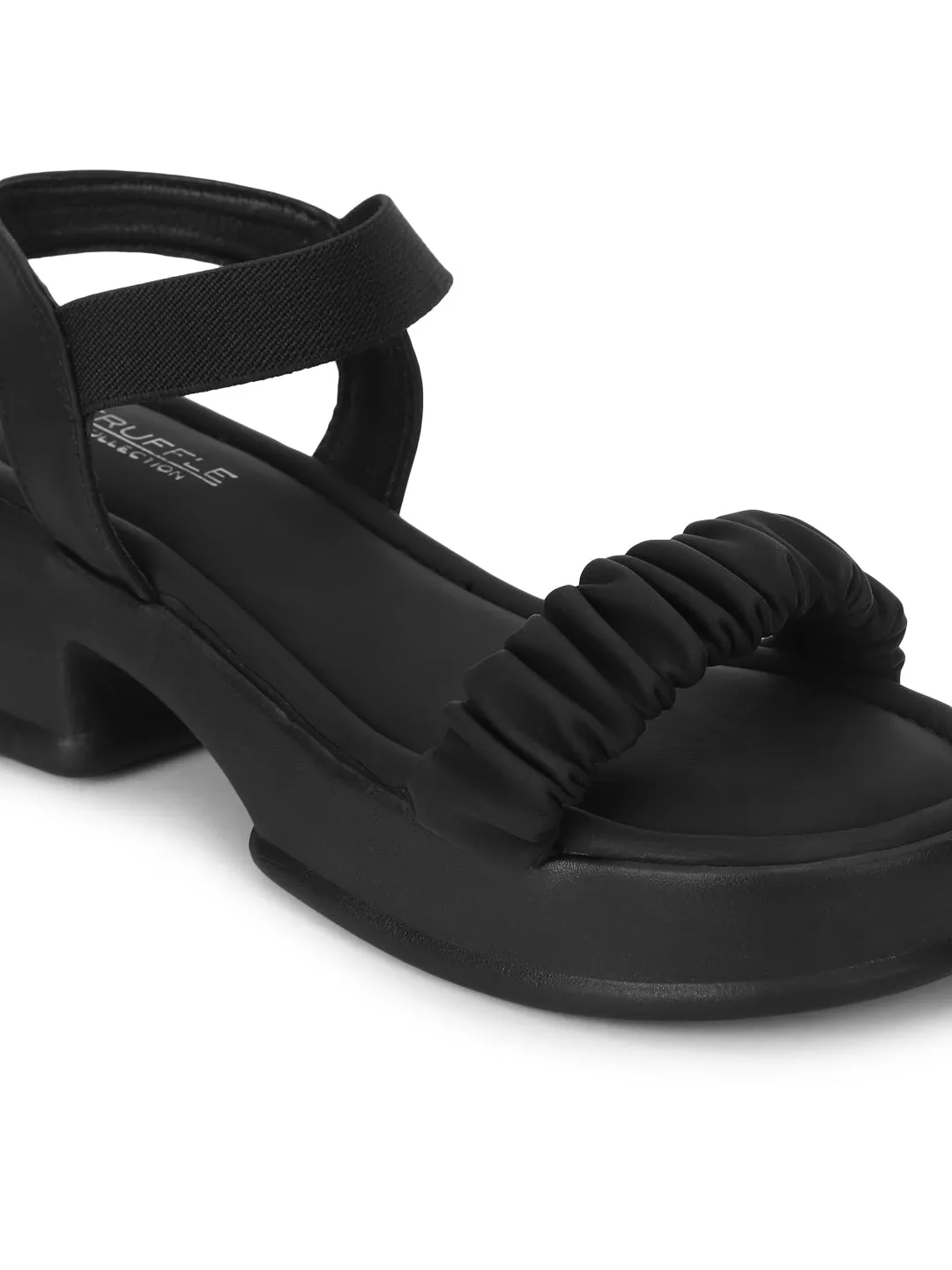 Black PU Block Sandals (TC-SM01-BLK)