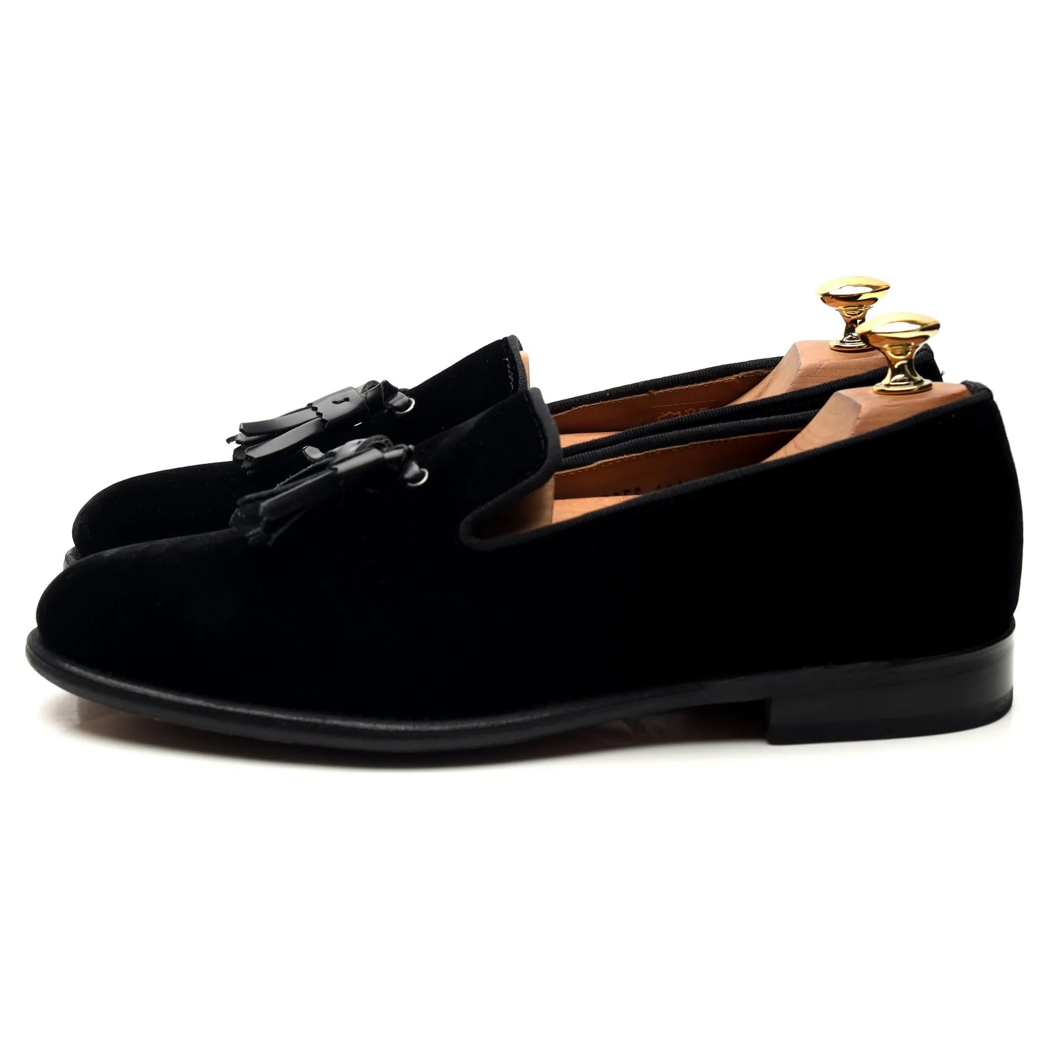 Black Velvet Tassel Loafers UK 6.5 E