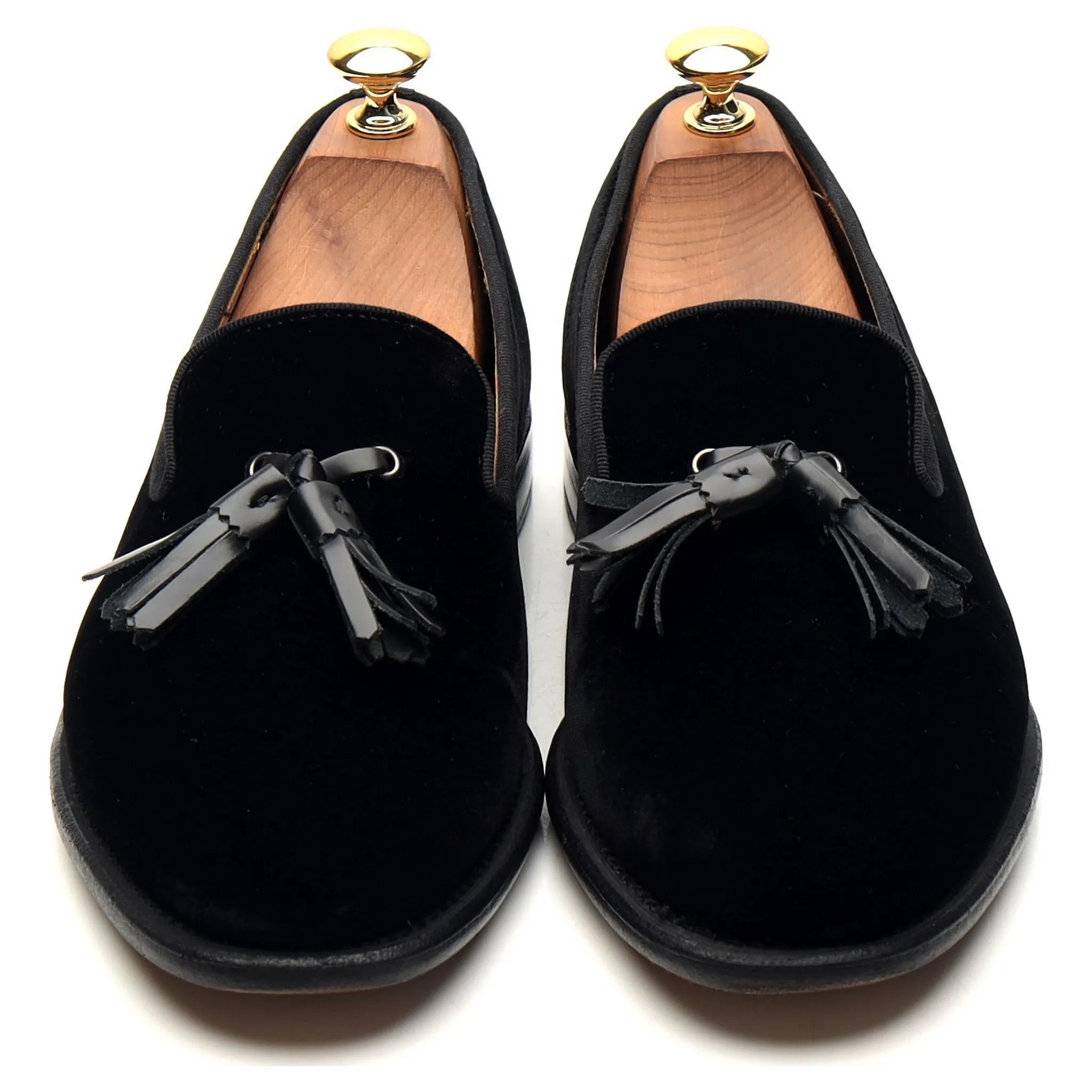 Black Velvet Tassel Loafers UK 6.5 E