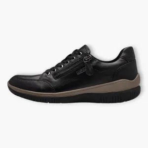 Black Women's Lace-Up Trainers with Bronze Detail – Vegan Comfort Shoes