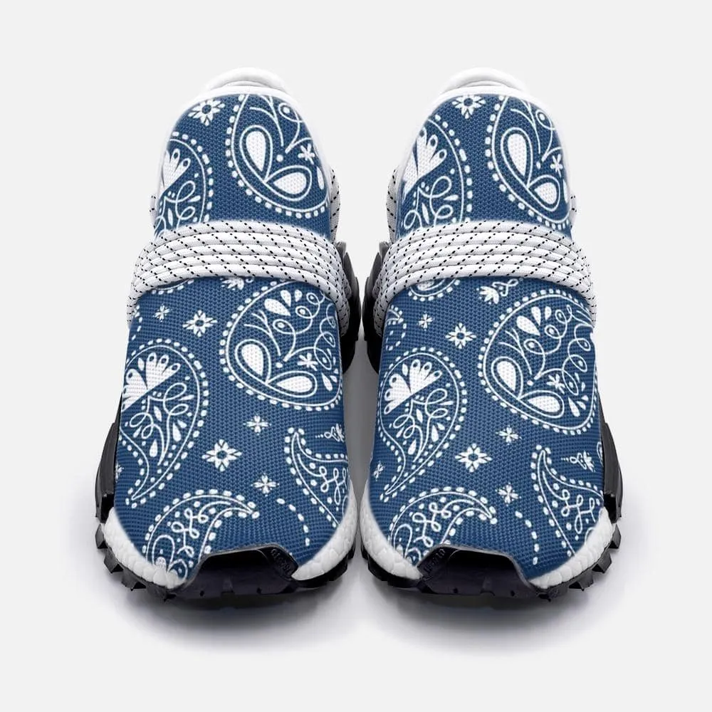 Blue paisley bandana pattern  Unisex Lightweight Custom shoes