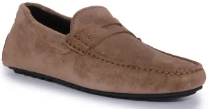 Boss Noel Mocc Suede In Chocobrown For Men