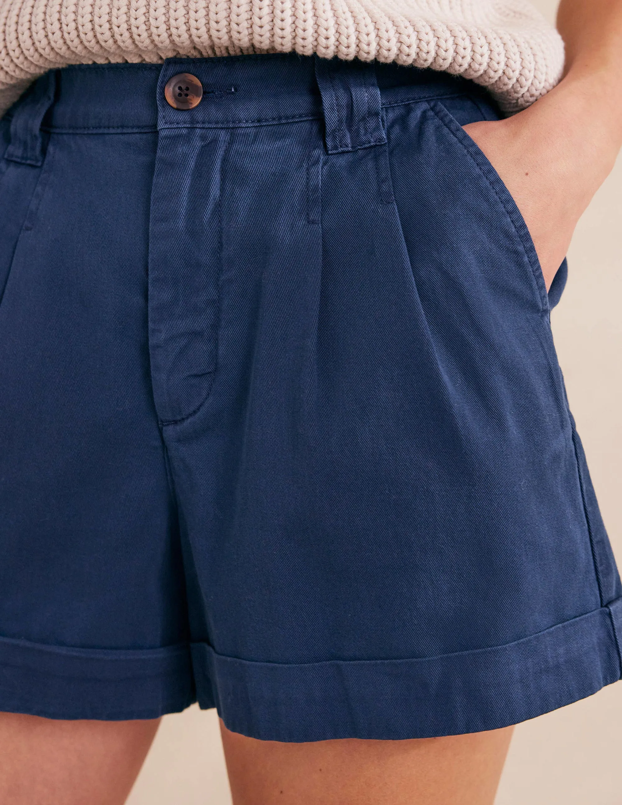 Casual Cotton Shorts-Night Blue