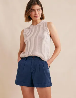 Casual Cotton Shorts-Night Blue