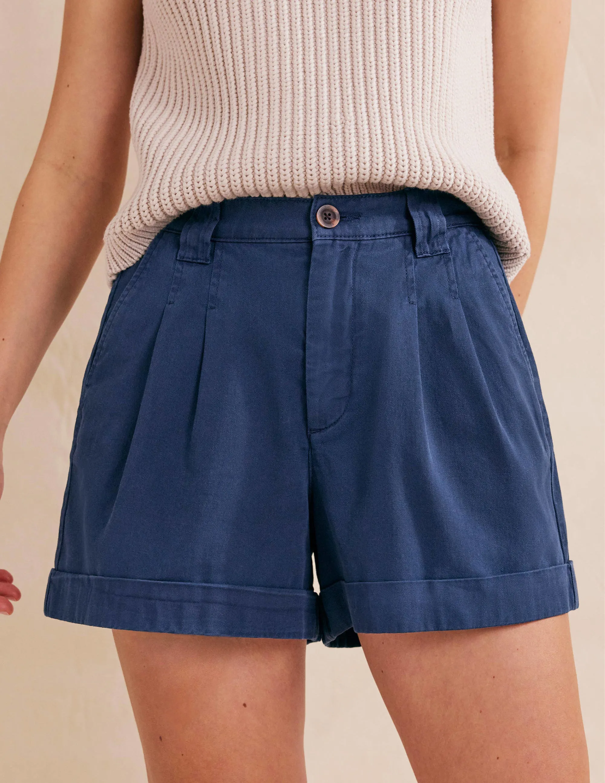 Casual Cotton Shorts-Night Blue