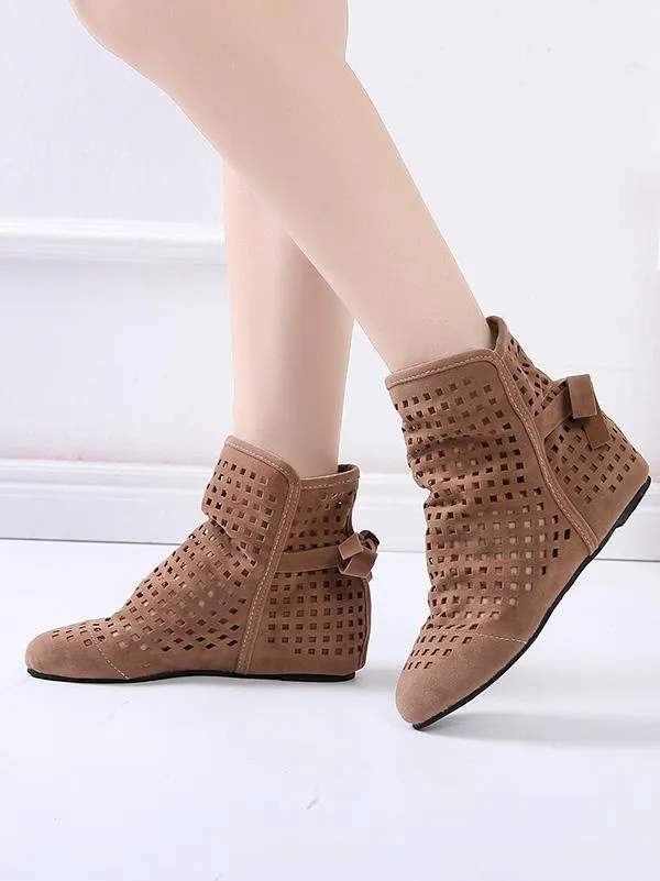 Casual Hollow Bandage Boots Shoes