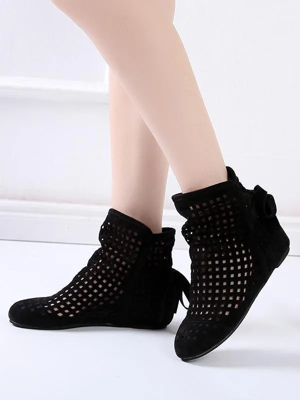 Casual Hollow Bandage Boots Shoes