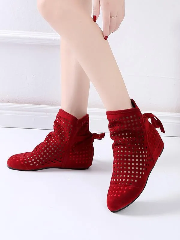 Casual Hollow Bandage Boots Shoes