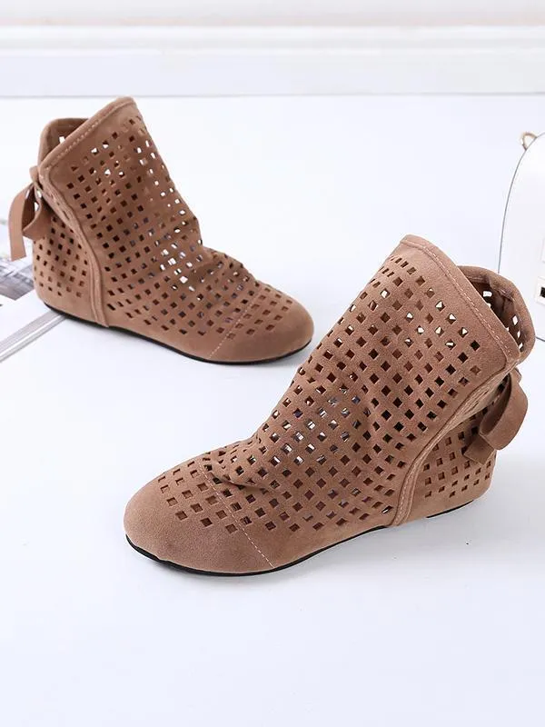 Casual Hollow Bandage Boots Shoes