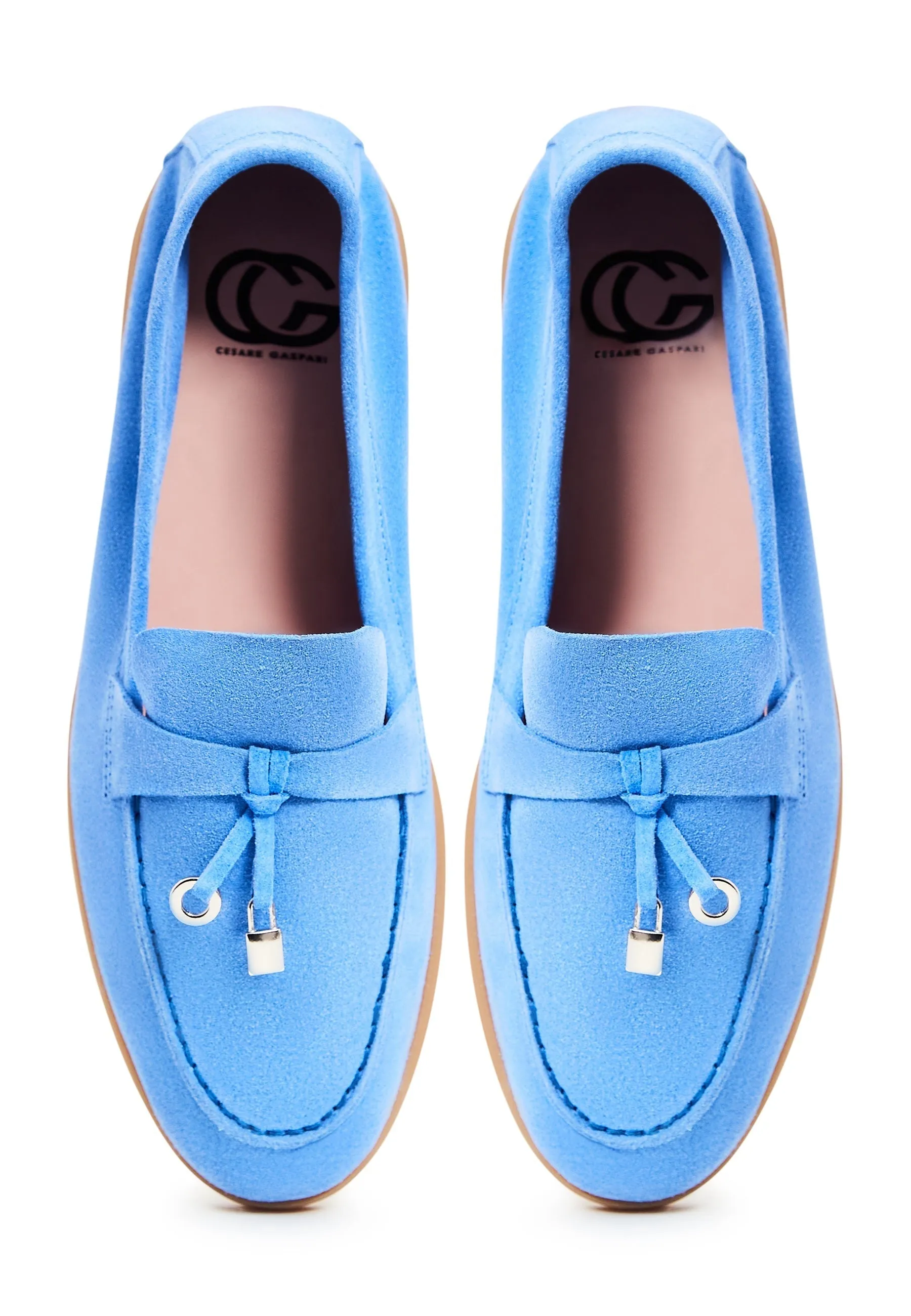 Classic Flat Sole Loafers - Light blue