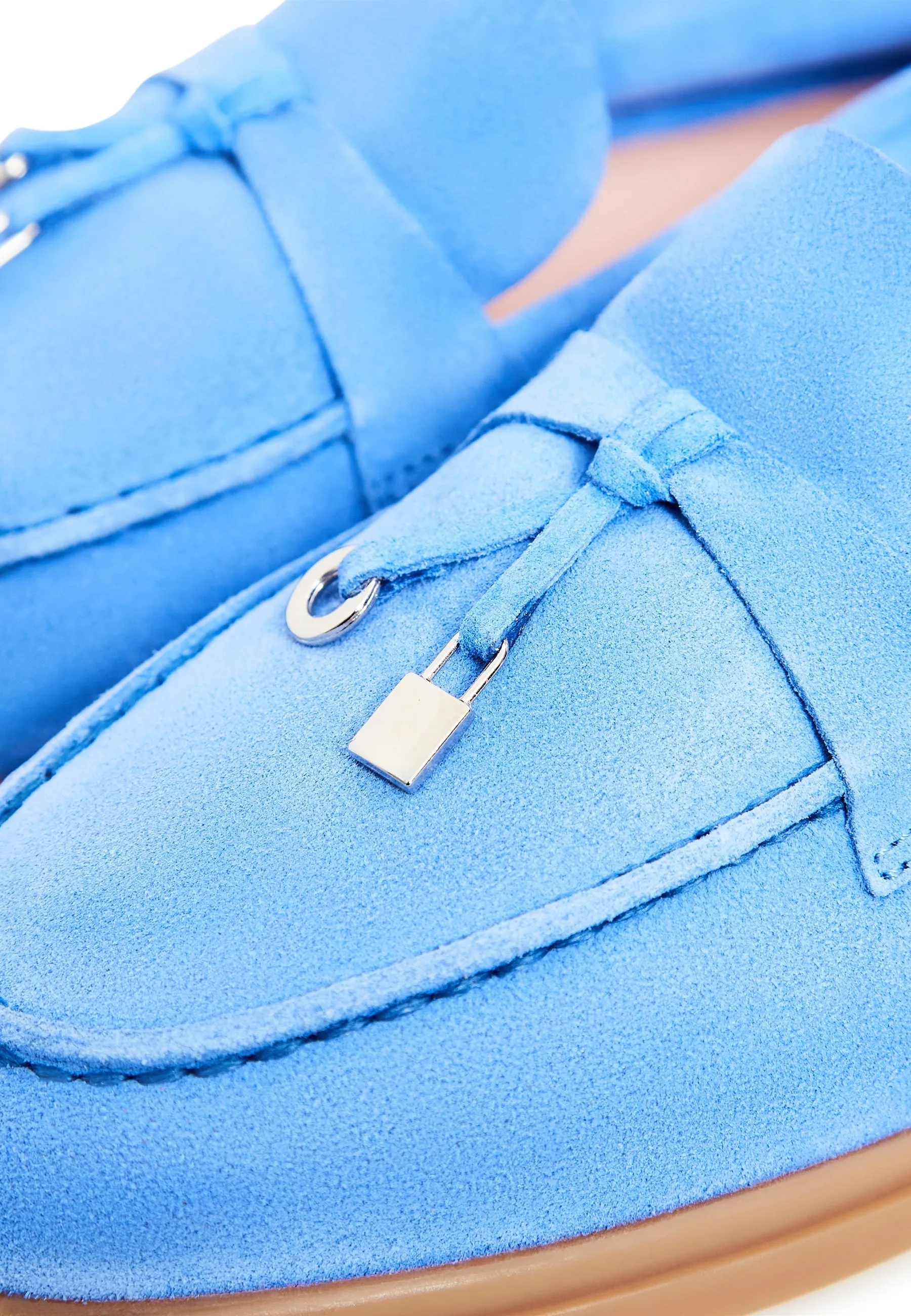 Classic Flat Sole Loafers - Light blue