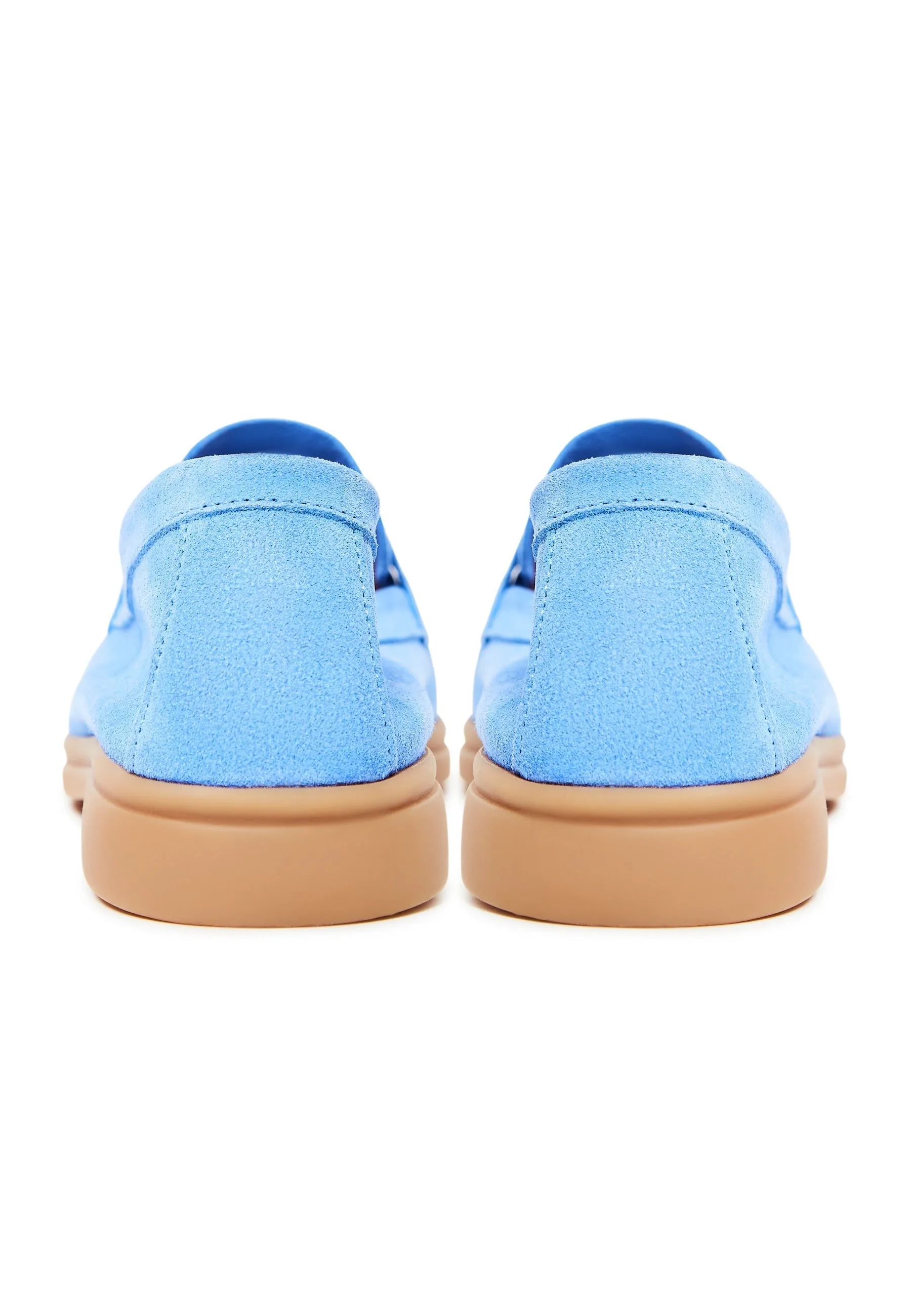 Classic Flat Sole Loafers - Light blue