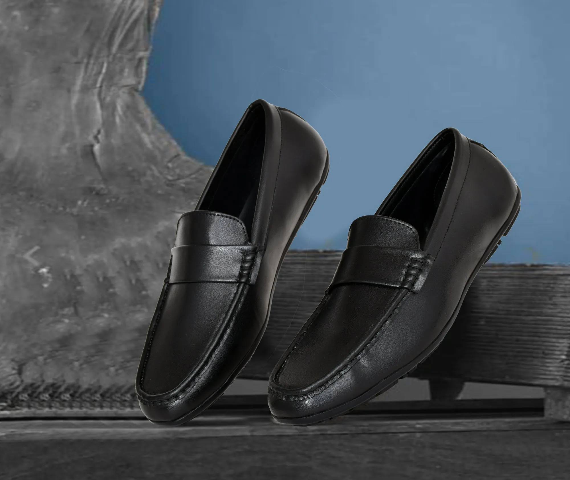 Classic Office-wear Moccasins for Men | Black