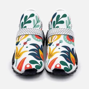 Colorful exotic leaves and flowers pattern Unisex Lightweight Custom shoes