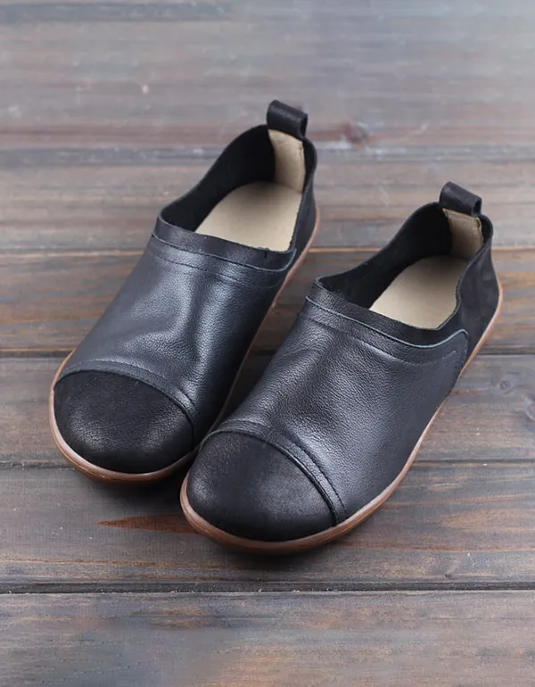 Comfortable Handmade Retro Leather Slip-on Flats 36-43