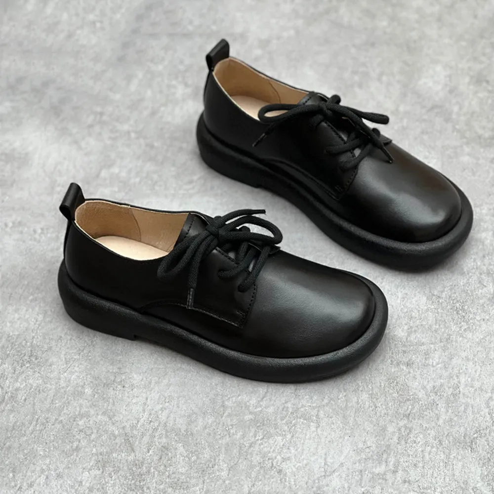 Comfortable Lace-up Genuine Leather Shoes For Women