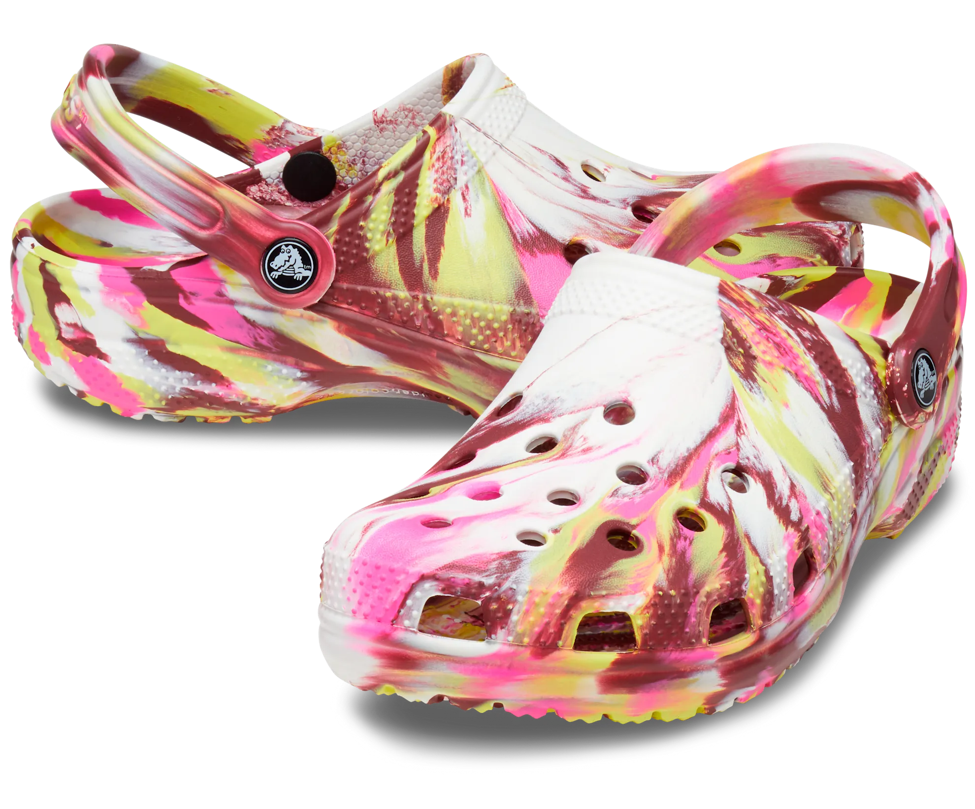 Crocs Unisex Classic Marbled Clog - Electric Pink