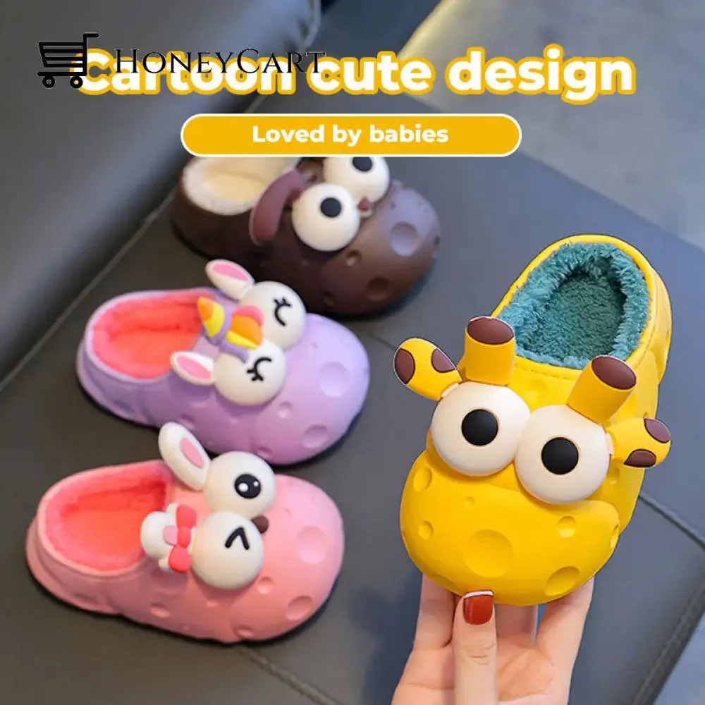 Cute Cartoon Animal Children's Cotton Slippers