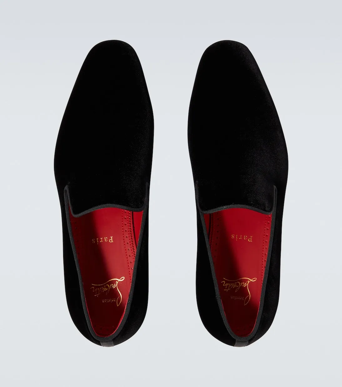 Dandyrocks Christian Louboutin velvet loafers, black