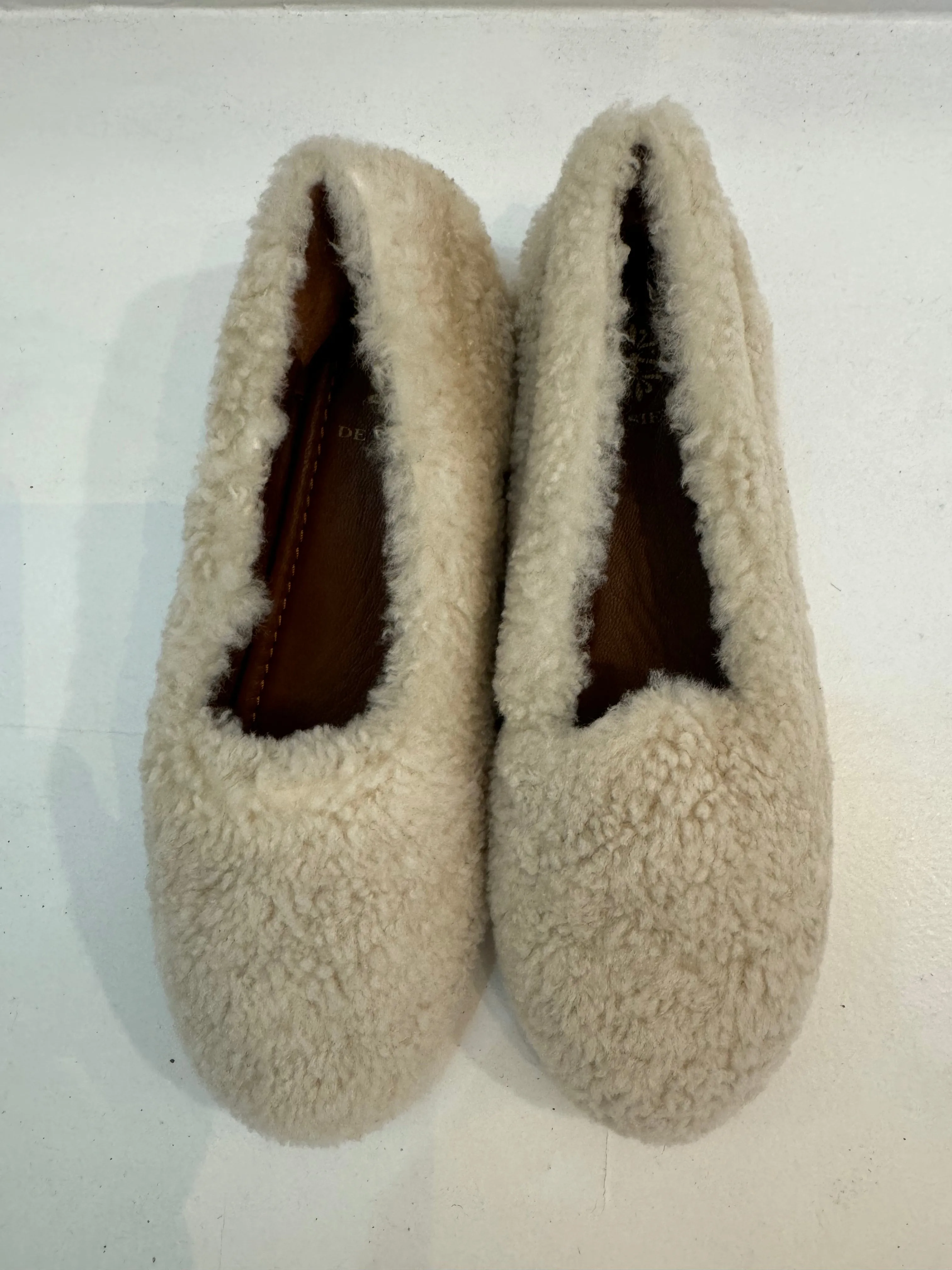 De Siena Off White Shearling Teddy Loafer