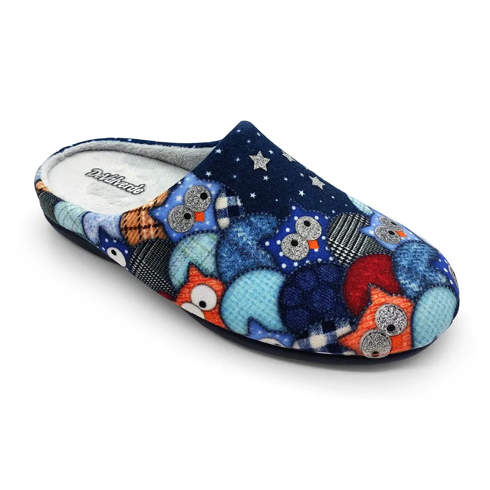 DeValverde Women's RF Slide Owls Buhos 6038 Marino