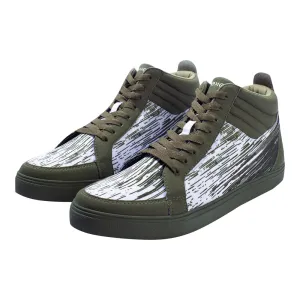 Eeken E1A009 Olive Green Printed Lightweight Ultra Stylish Ankle-Length Casual Shoes For Men