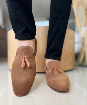 Elegance Tan Suede Loafers