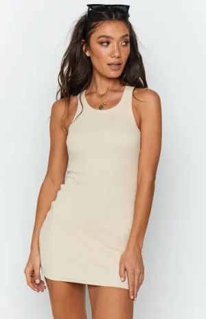 Eliza Ribbed Dress Beige