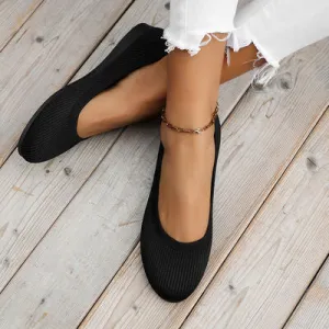 Ella Perfect Fairytale Round Toe Knit Ballet Flats | 5 Colors