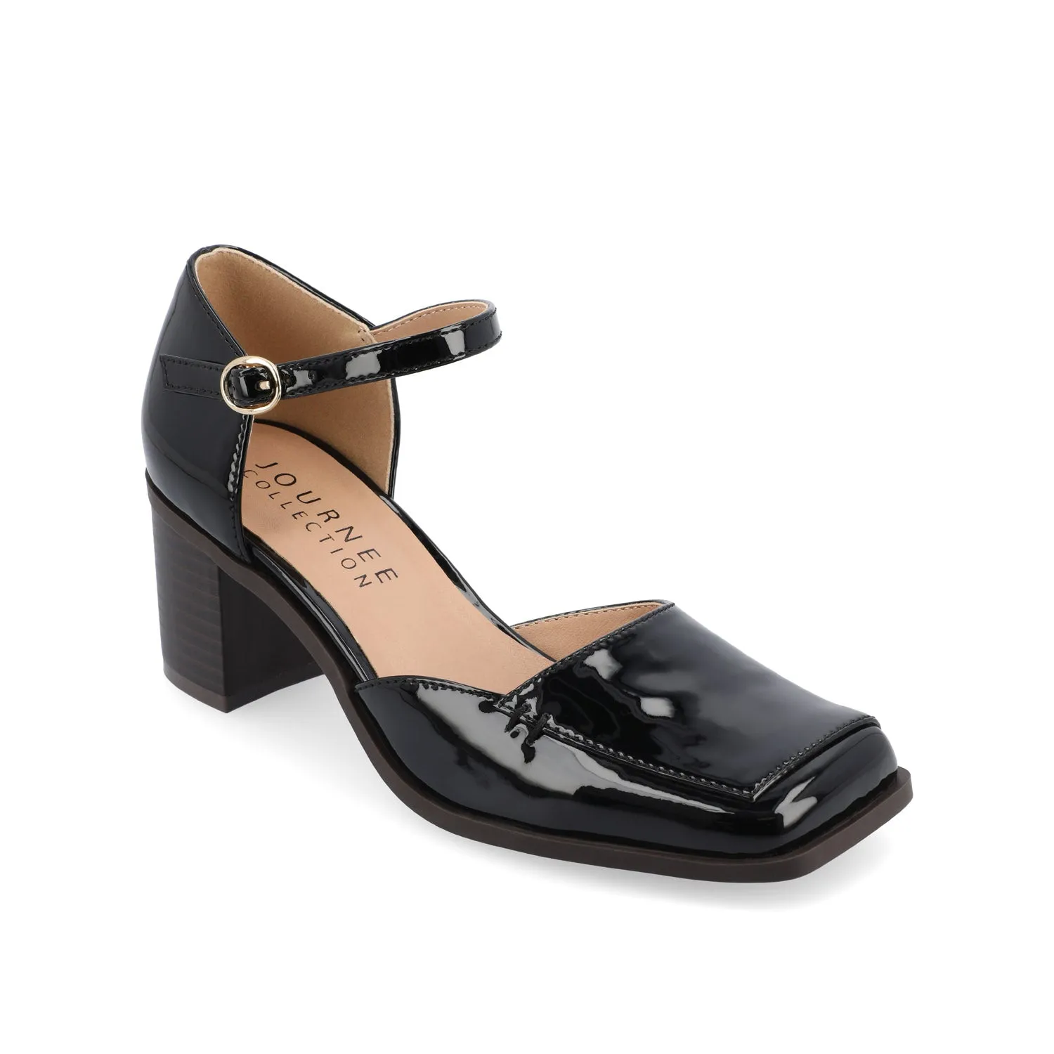 EVANGELINE BLOCK D'ORSAY HEELS IN PATENT